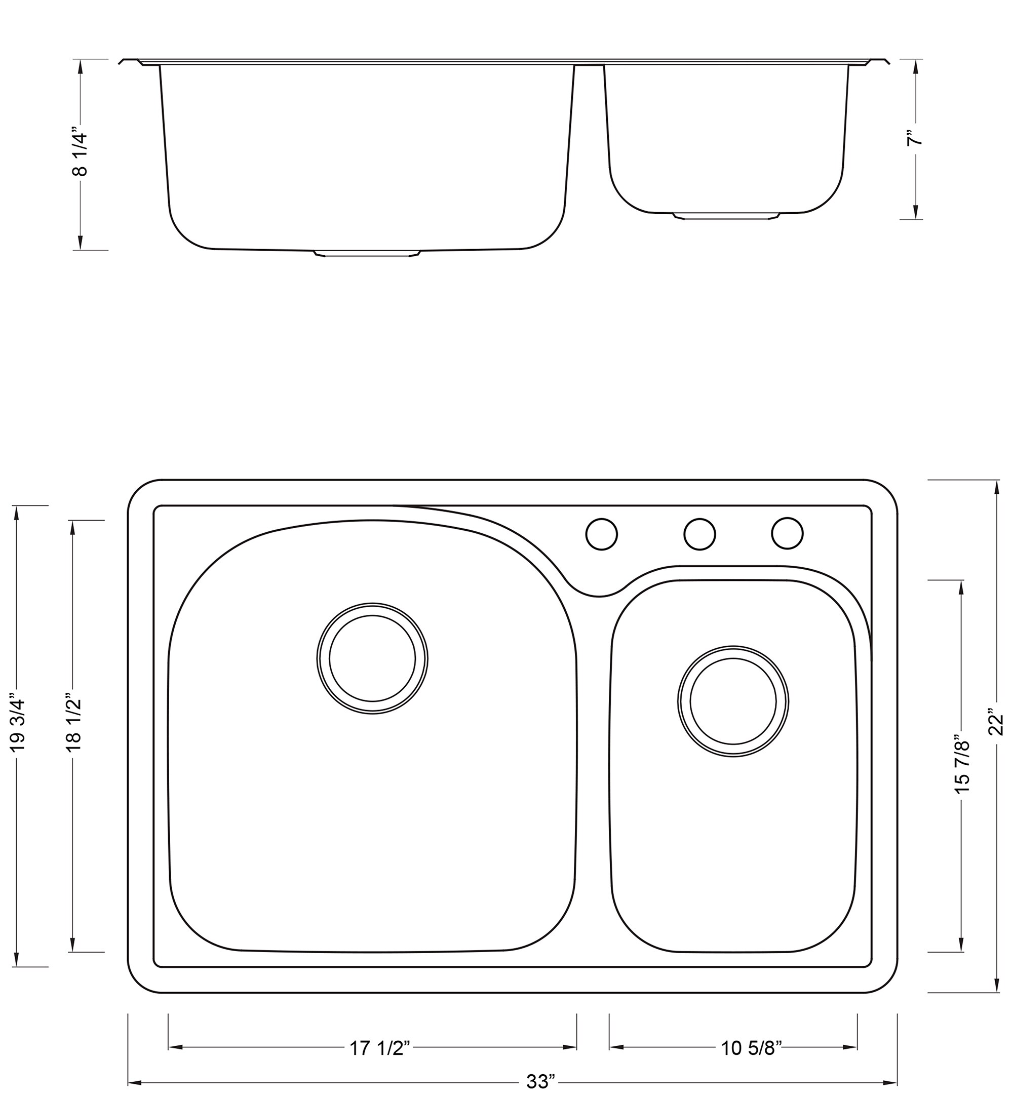 eModernDecor ALTO-7030-3-PK Kitchen-Sinks - View #9