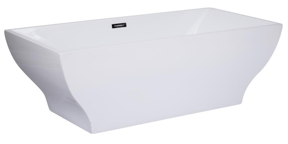 67'' White Acrylic Freestanding Soaking Bathtub