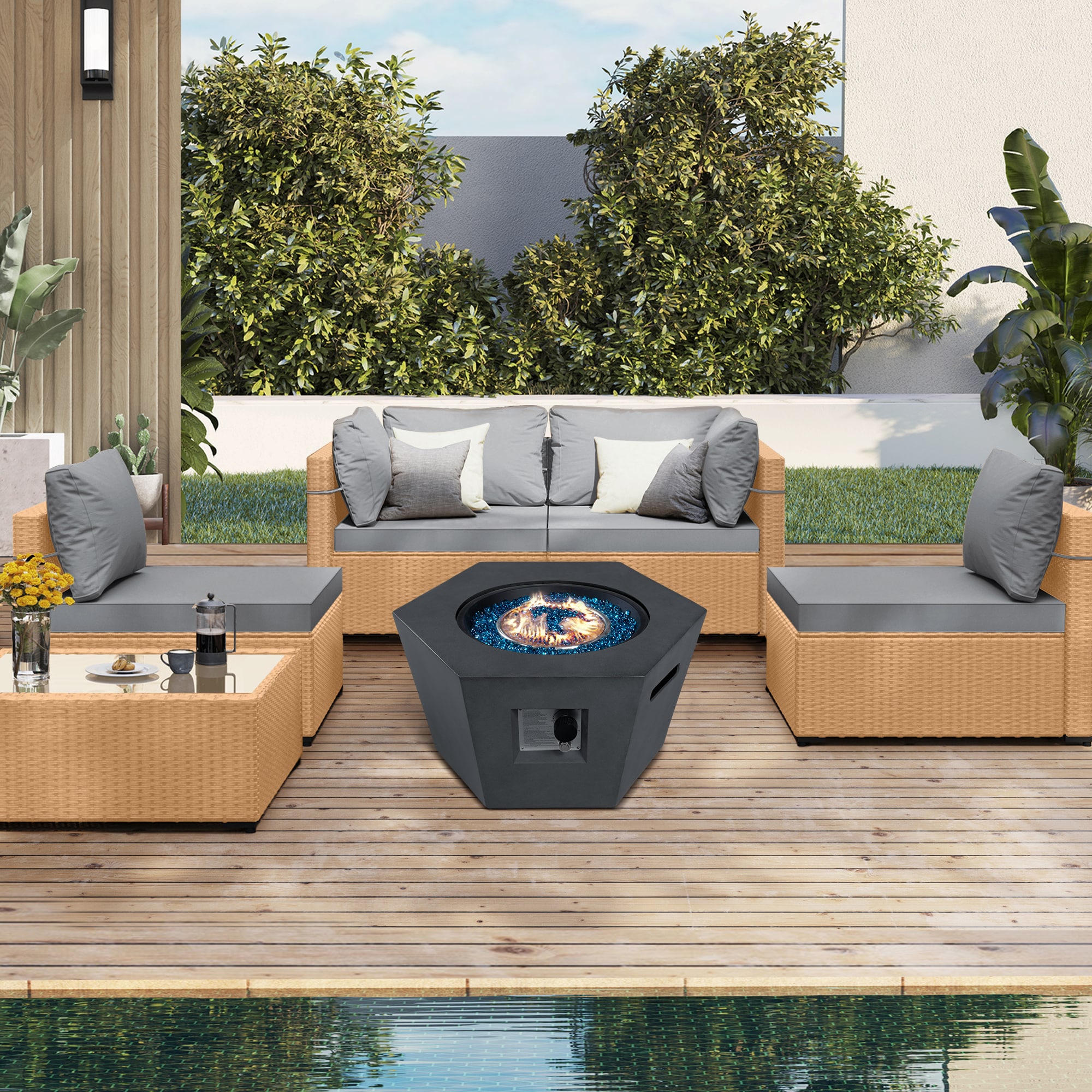 UPHA TBBE-AB28MDK-LGARY Patio-Conversation-Sets - View #2
