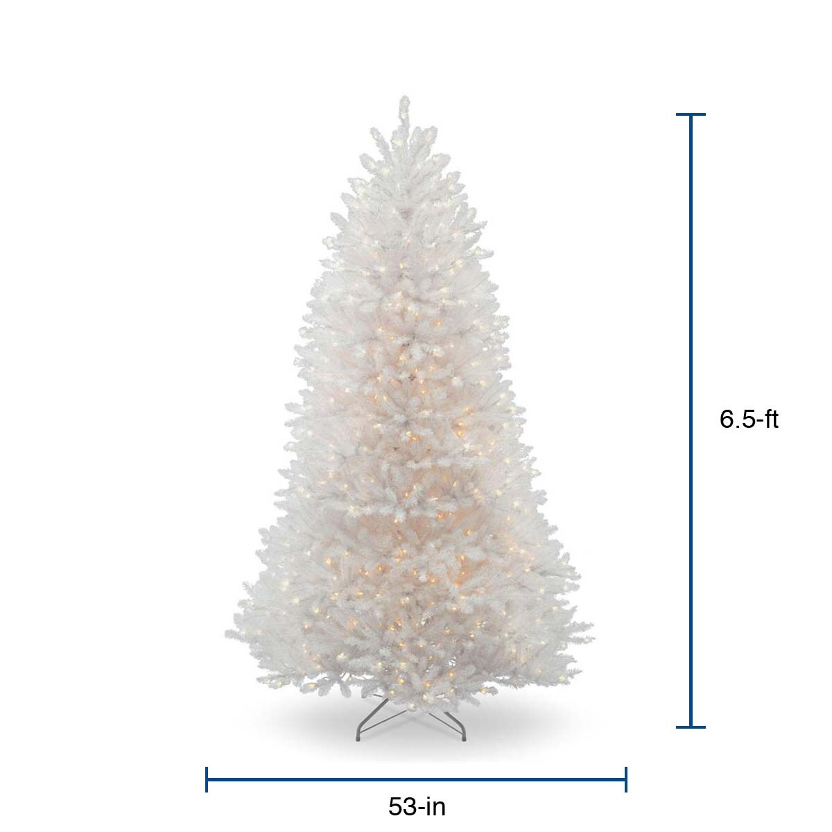 National Tree Company 6.5-ft Pre-lit White Artificial Christmas Tree ...