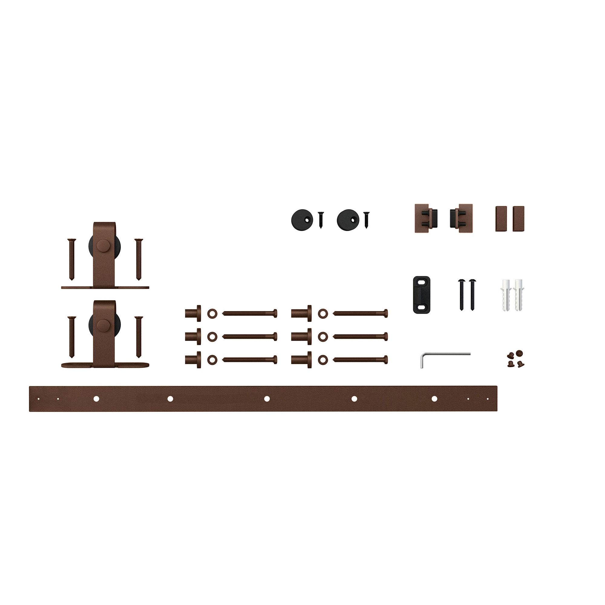 Architectural Products by Outwater 3P5.7.00092 48-in Oil-rubbed Oil Rubbed Bronze Indoor Top mount Single Barn door hardware kit
