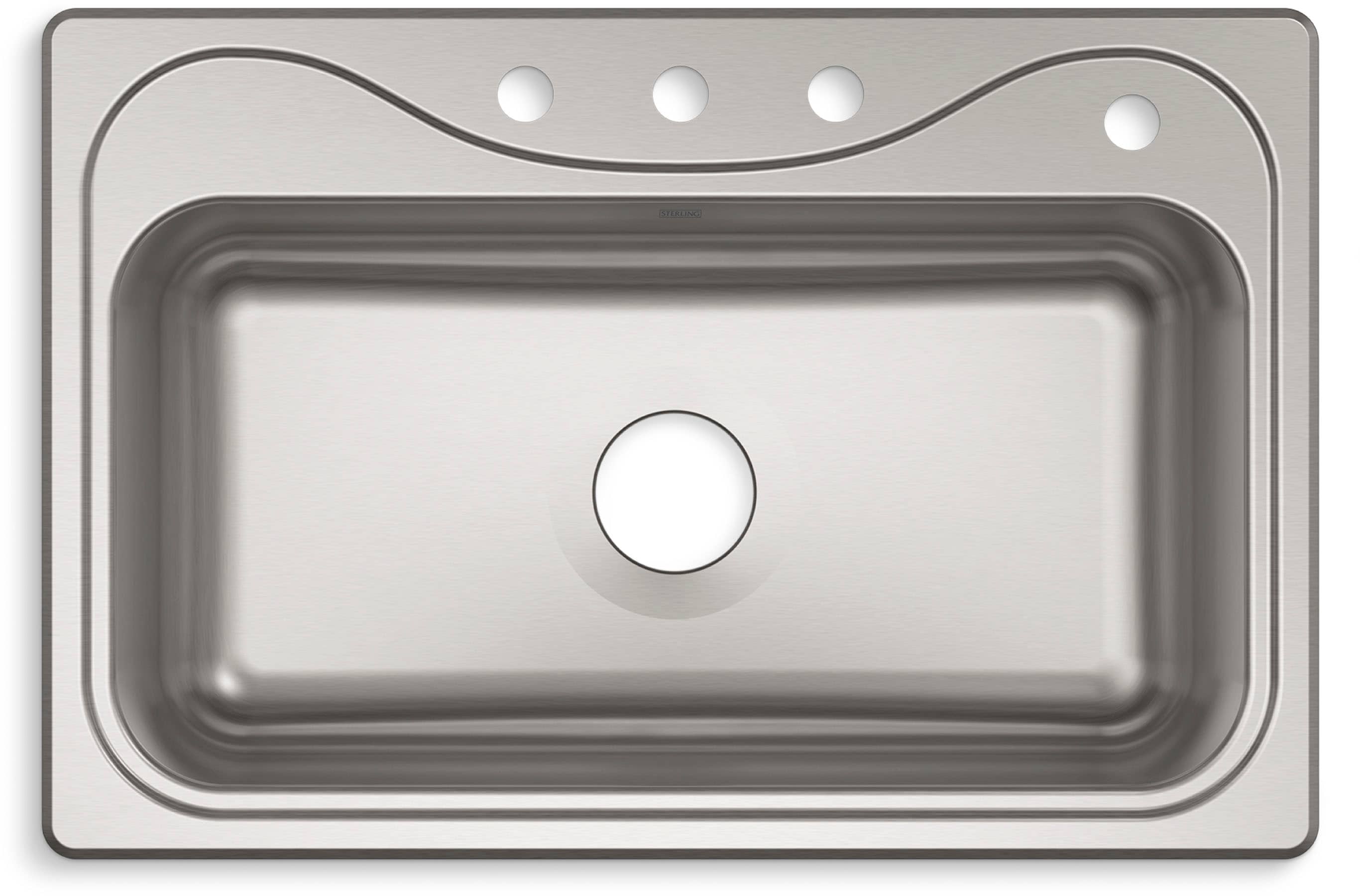Sterling R24912-4-NA Southhaven Drop-in 33-in x 22-in Stainless steel Single bowl 4-Hole 20 -Gauge Kitchen Sink