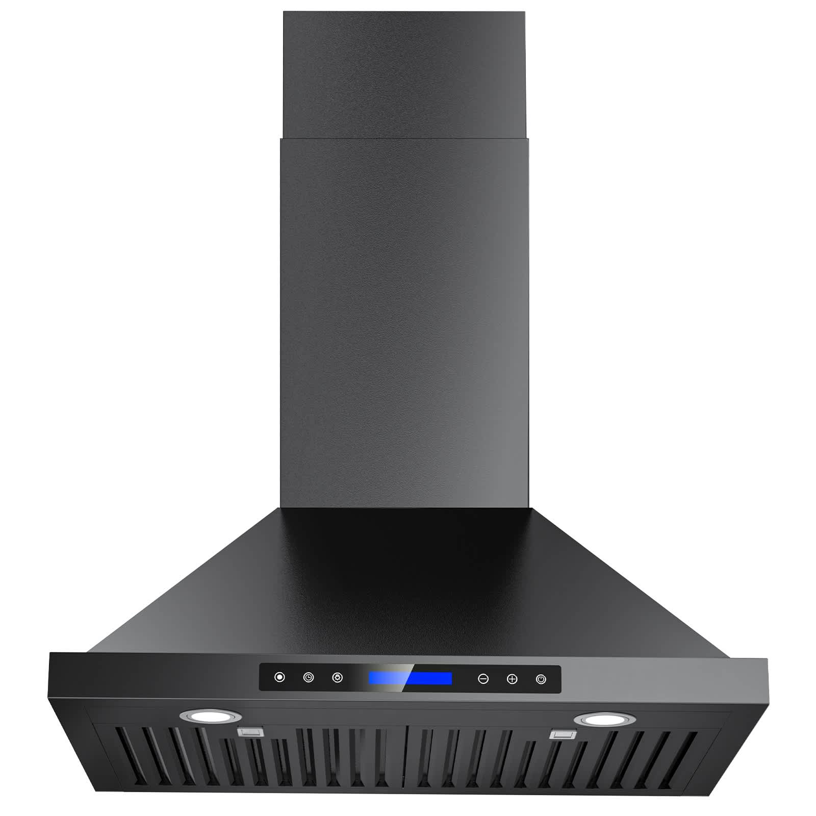 DIVAN DLP02-30B 30IN 400CFM Convertible Wall Mount Range Hood with 4-Speed Touch Control