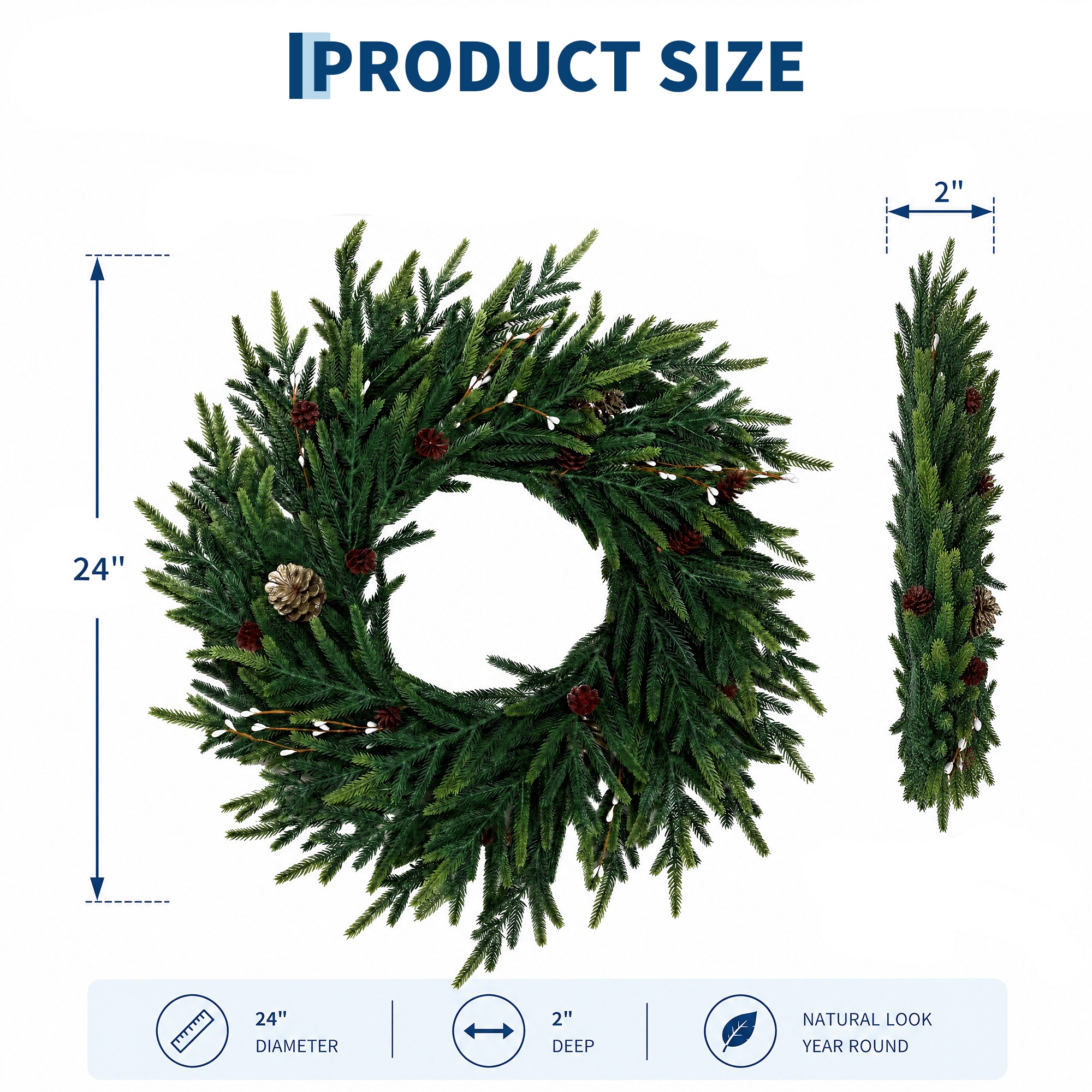 Garvee BPL-YHSLEPJ2DU-VIG5B Artificial-Christmas-Wreaths - View #3
