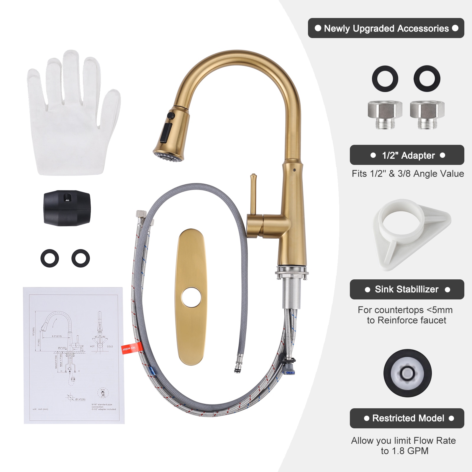 WOWOW 2310700G-LW Kitchen-Faucets - View #9