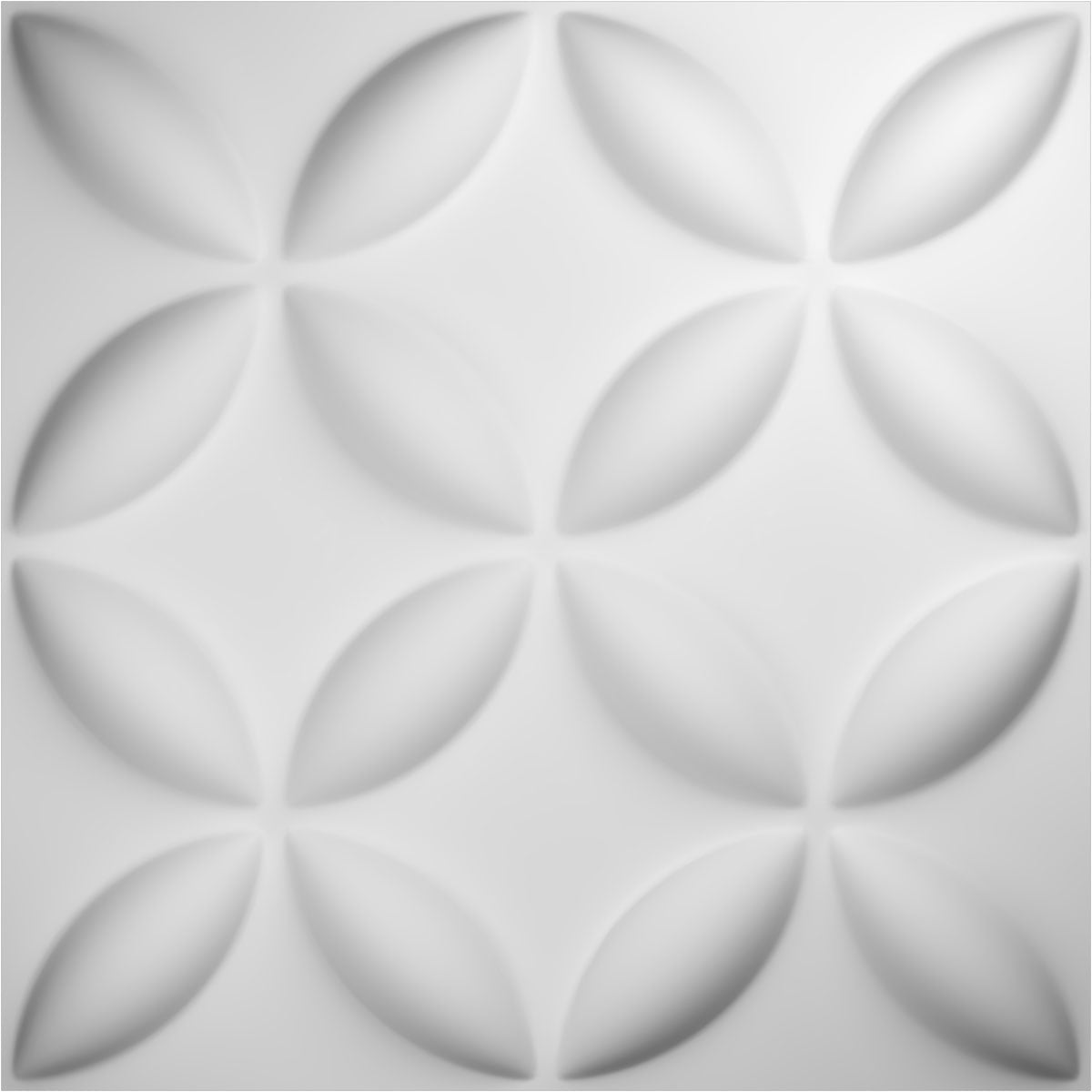 Ekena Millwork WP20X20WAWH-CASE-50 19-5/8-in x 19-5/8-in Embossed Paintable/Stainable White PVC Abstract Wall Panel ( 50 -Pack, Covers 133.73-sq ft )