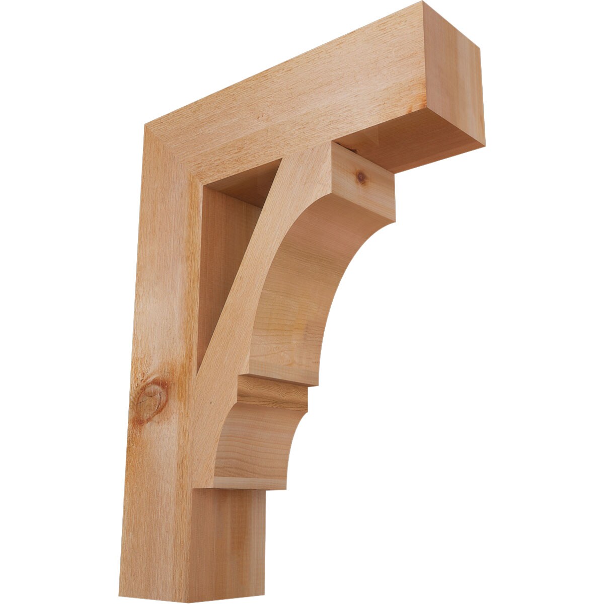 Ekena Millwork BKT06X22X30BOA05RWR Balboa block rough sawn 6-in x 22-in x 30-in Western red cedar Brown Wood Standard bracket