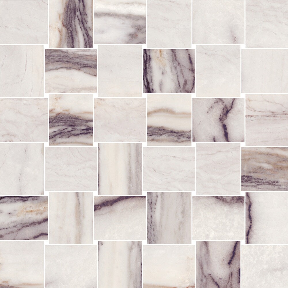 Tilefy Celestia Marble Intreccio Mosaic Matte Purple Tile