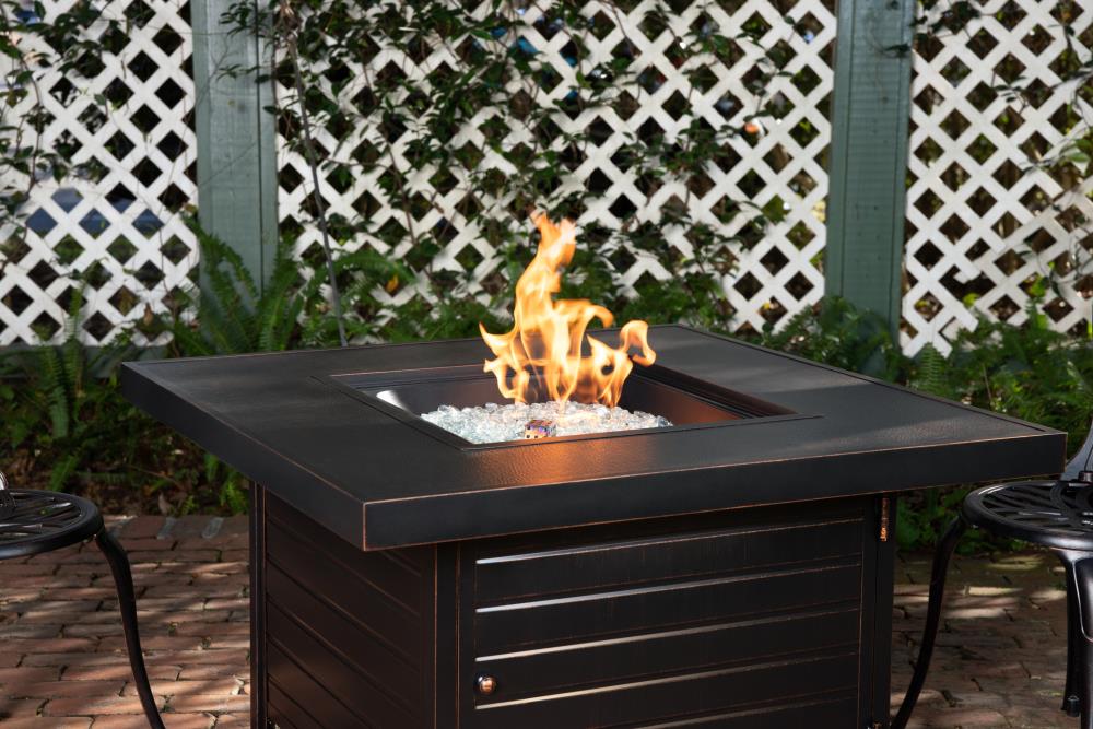 Antique Bronze Square Aluminum Gas Fire Pit Table