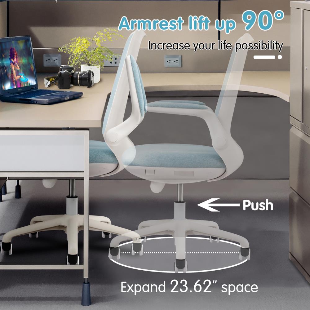 Lashaon Adjustable Height Desk Chair and Ottoman Inbox Zero Upholstery Color: Light Blue