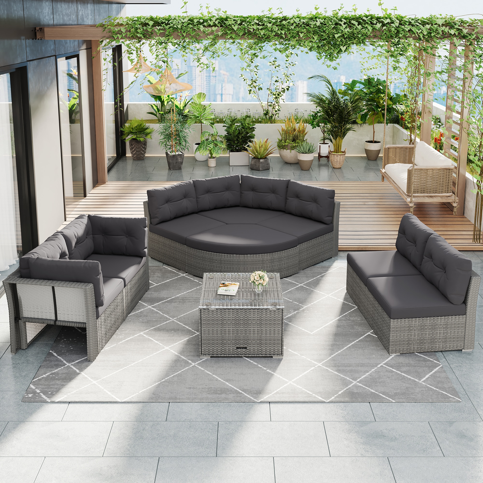 CESICIA R25-10P-BK Patio-Conversation-Sets - View #3