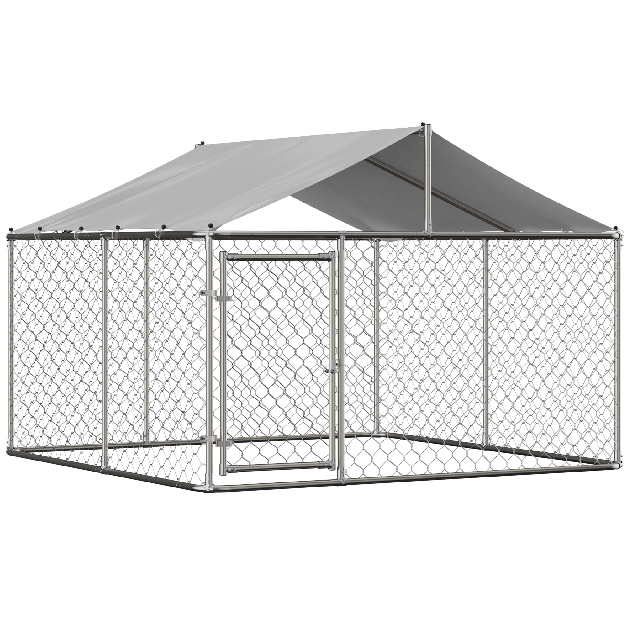 Kahomvis Xx-large (91+-lb) Wire Dog Kennel Roof Outdoor (7.5-ft L x 7.5-ft W x 5.4-ft H)