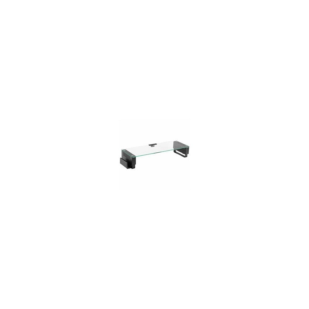 Lorell SPRCH86974  LLR99532 24.1 x 8.3 in. Single Shelf USB Glass Monitor Stand, Black