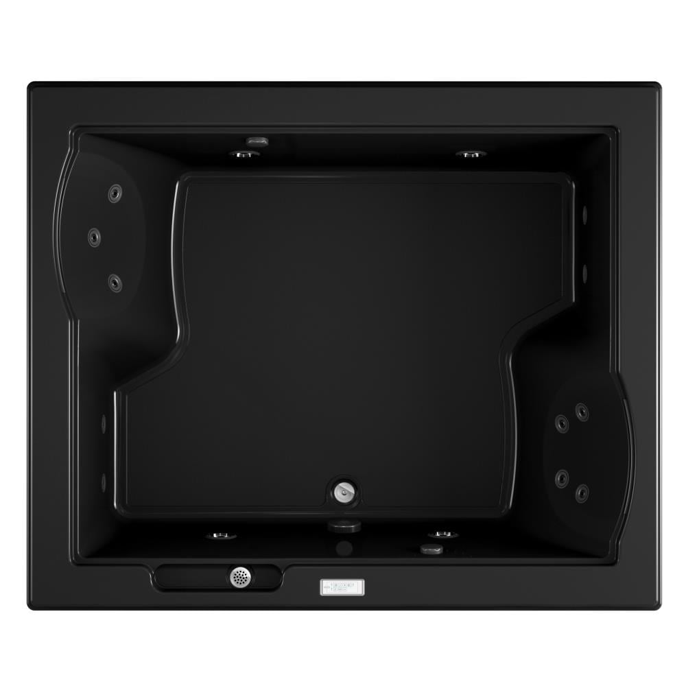 Jacuzzi EG55917 FUZION 59.75-in x 71.75-in Black Acrylic Rectangular Drop-in Whirlpool tub with Drain ( Center Drain )