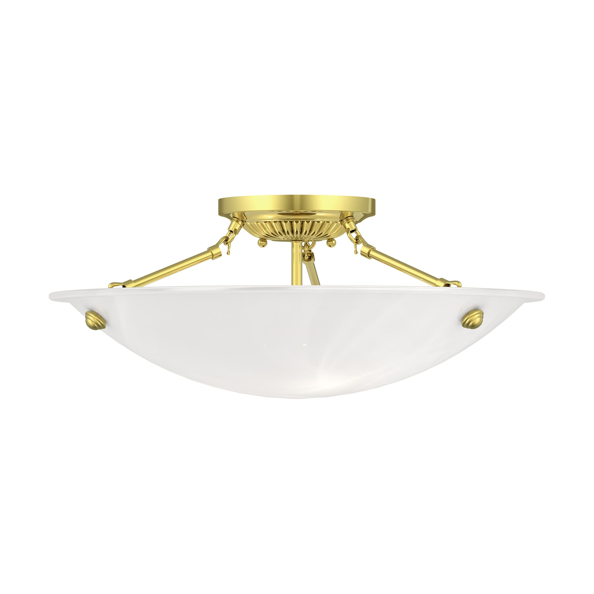 Livex Lighting 4274-02 Oasis 3 -Light 20-in Polished Brass Semi Flush Mount Light