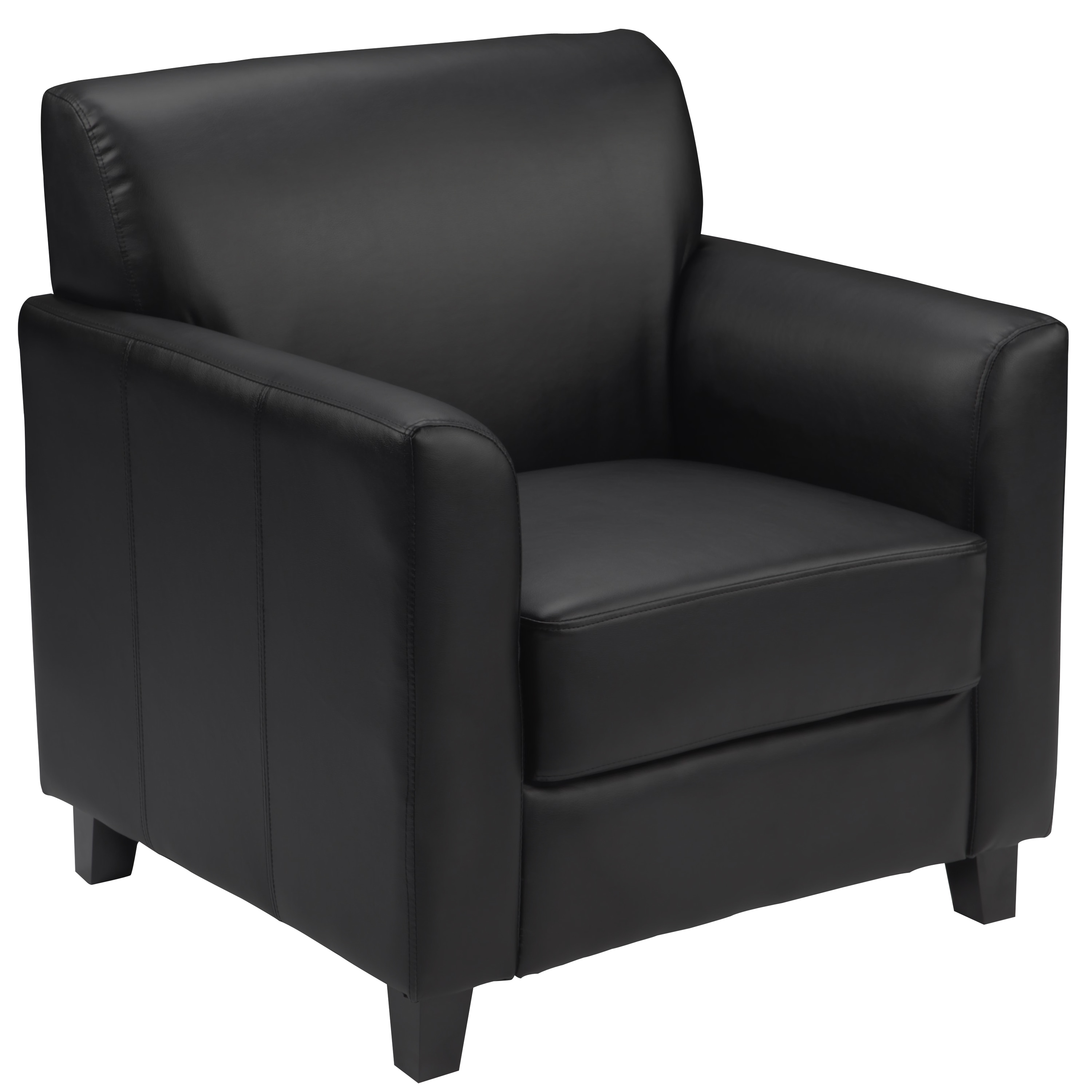 Flash Furniture 847254054393 HERCULES Diplomat Series Modern Black Faux leather Accent Chair