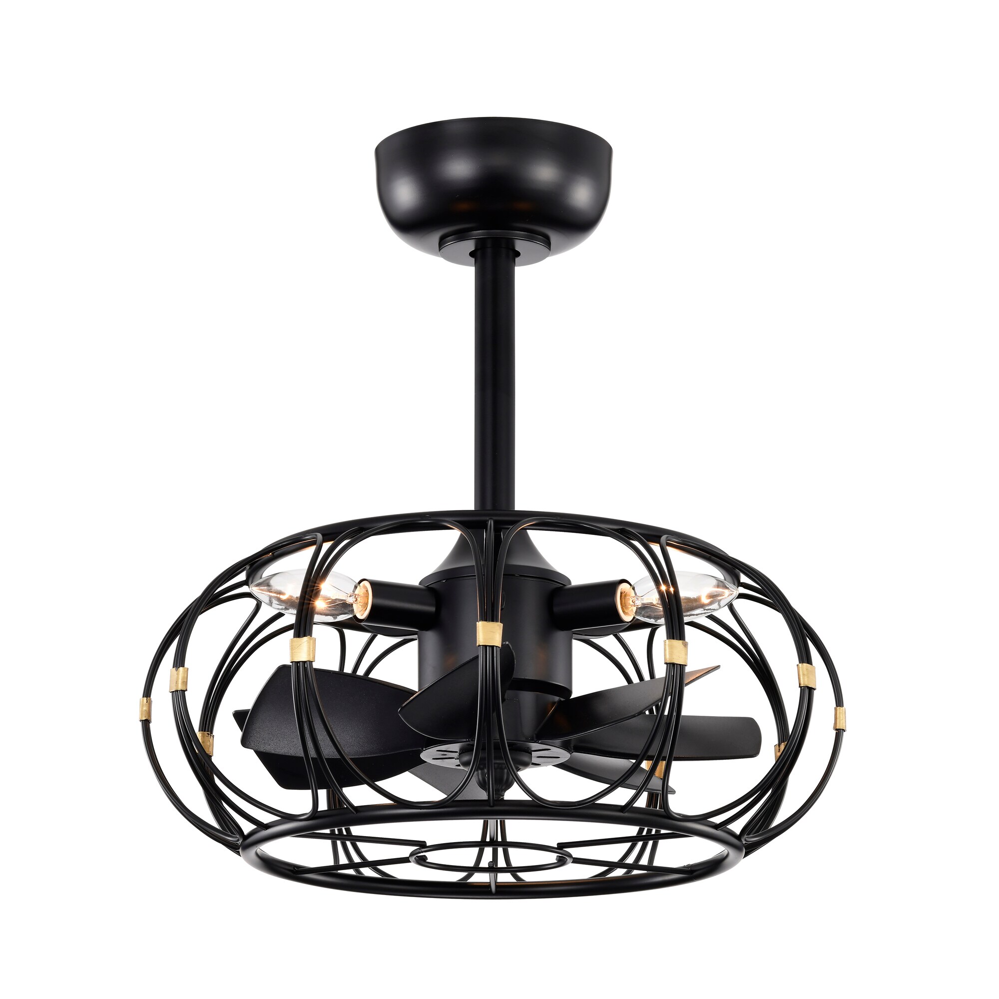 Home Accessories Inc DW10W51BG 17.3-in Black with Matte Blades Fandelier Ceiling Fan With Light and Remote ( 7 -Blade )