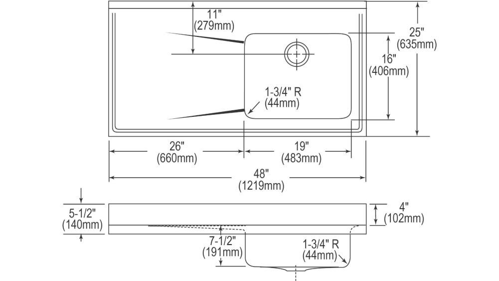 Elkay Lustertone Drop In 48 In X 25 In Lustertone Single Bowl 4 Hole