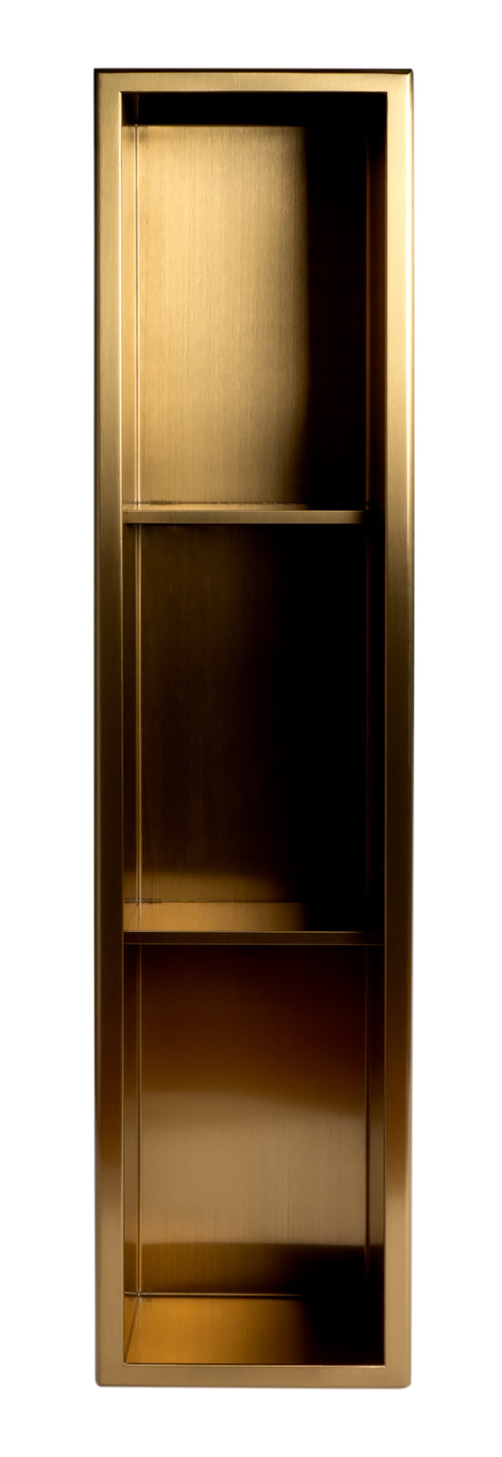 Brushed Gold Stainless Steel Triple Shelf Shower Niche