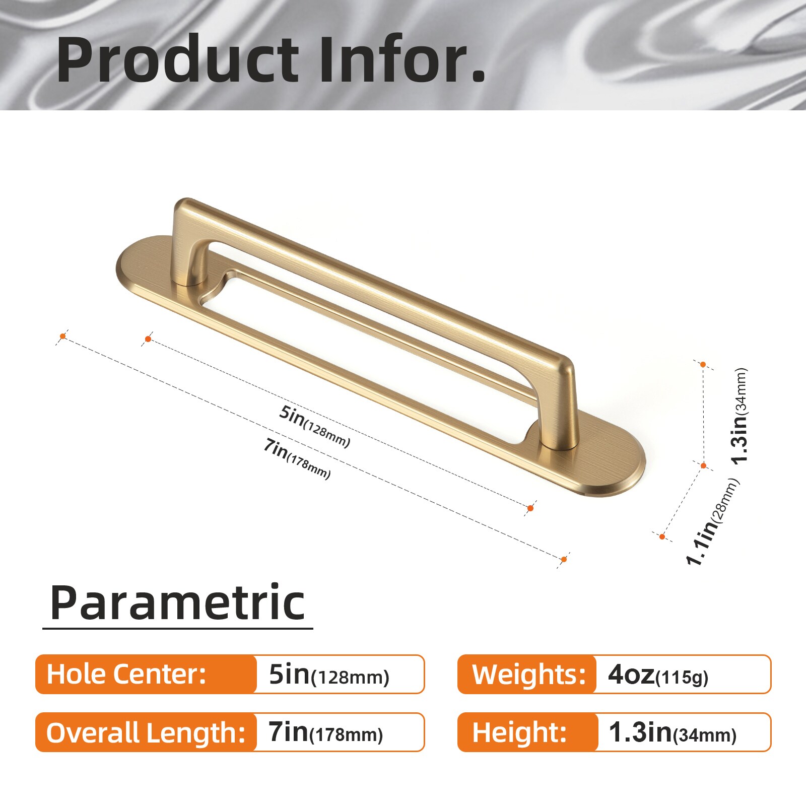 Miaokesen 052UBR-G021-128-2 Cabinet-Pulls - View #2