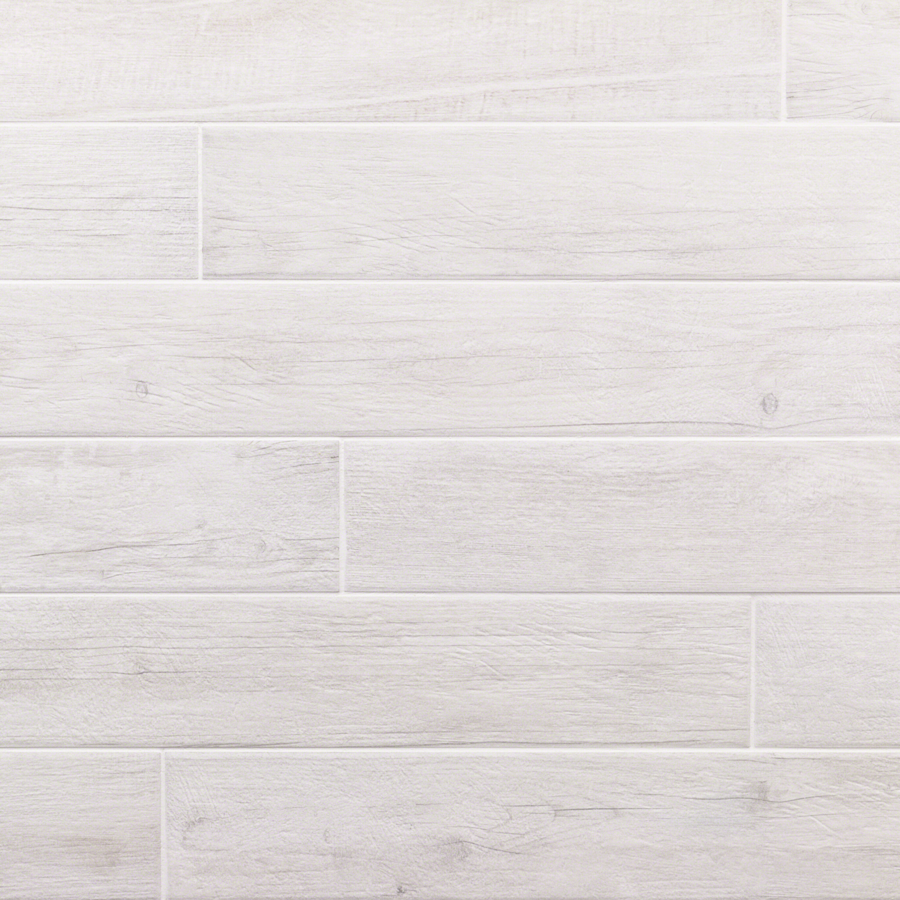 Artmore Tile EXT3RD103431 Sample- Thicket White 4-in x 6-in Natural Porcelain Wood Look Floor and Wall Tile