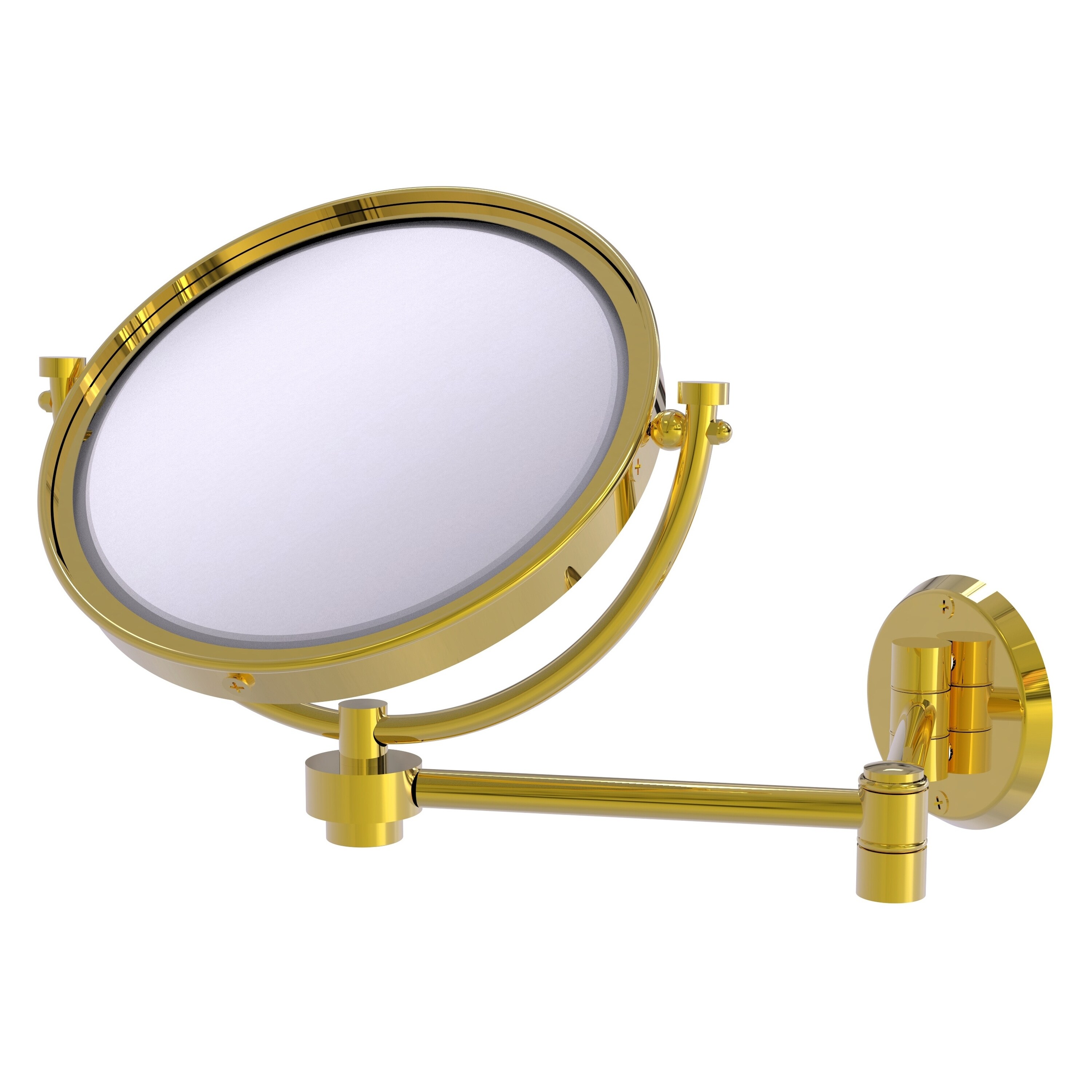 8-in x 10-in Polished Silver Double-sided 5X Magnifying Wall-mounted Vanity Mirror | - Allied Brass WM-6/4X-PB