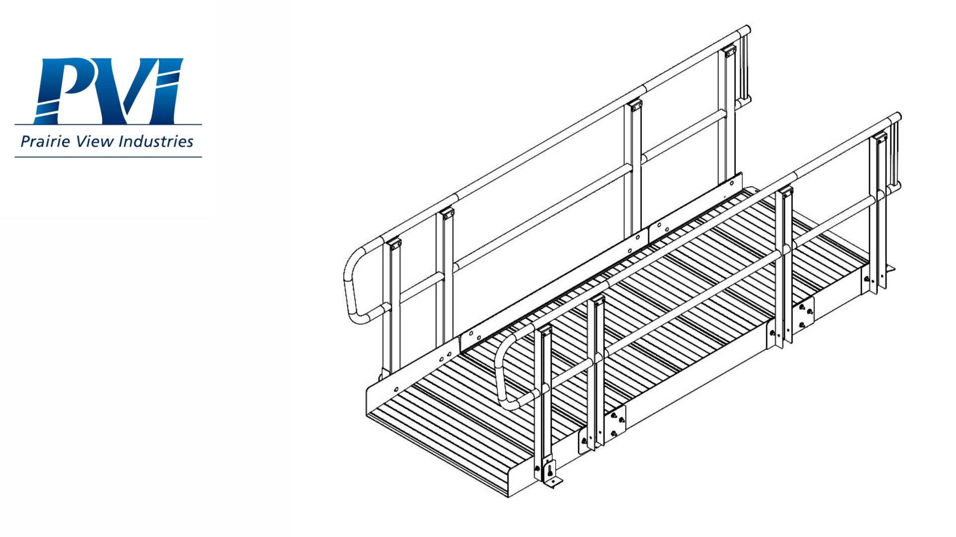 Prairie View Industries XPS836 8-Feet x 36-Inches Aluminum Solid Entryway Wheelchair Ramp ADA Compliant