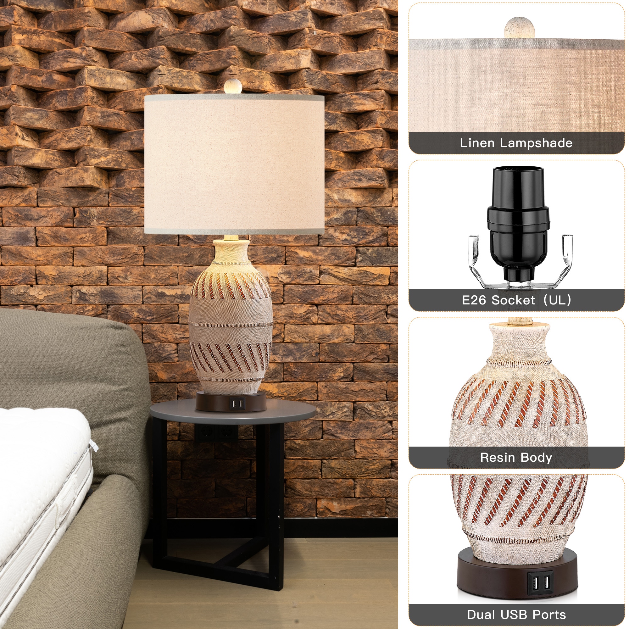 UrFurnishings TD-154 Table-Lamps - View #3