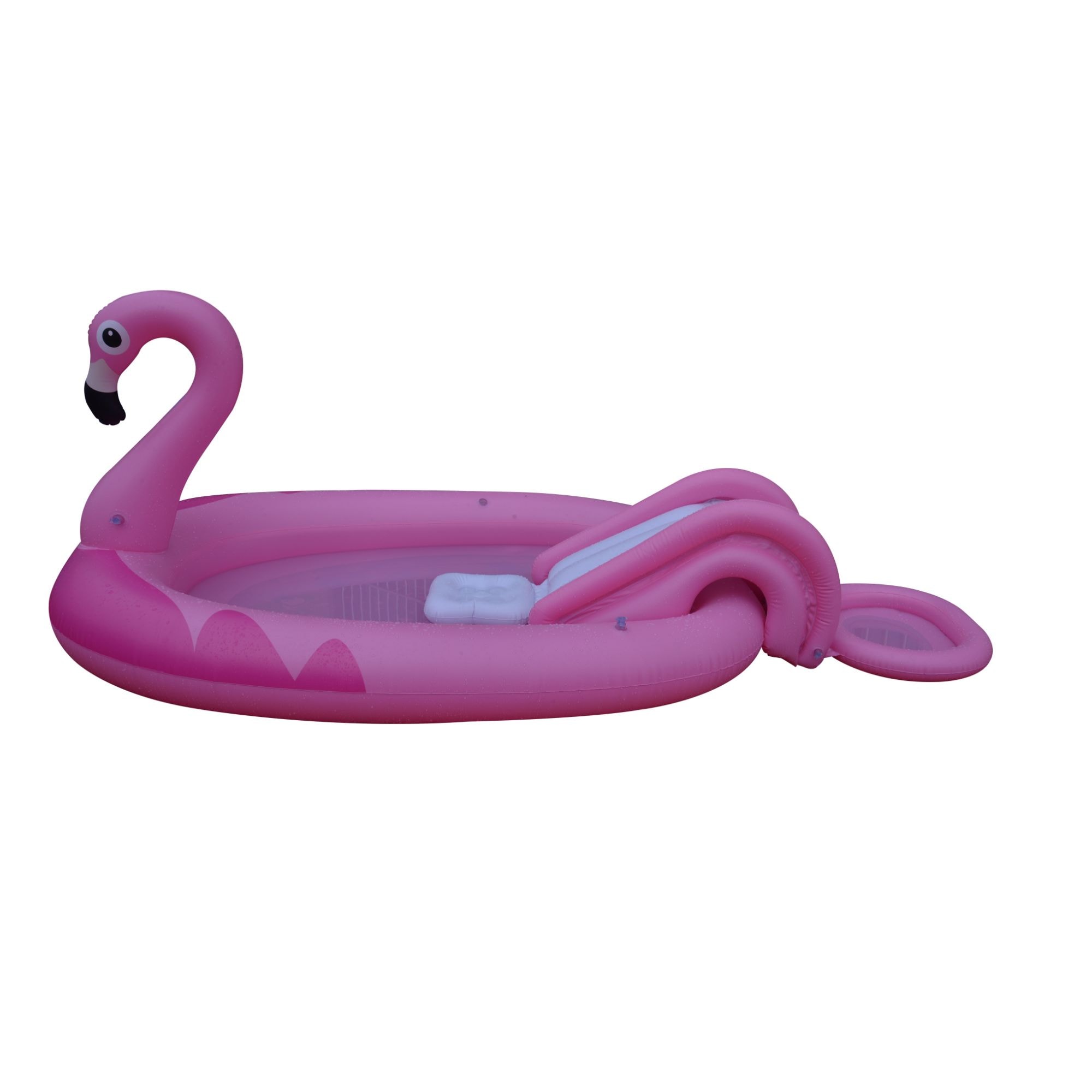 Pink Flamingo Inflatable Kiddie Pool with Slide and Sprayer