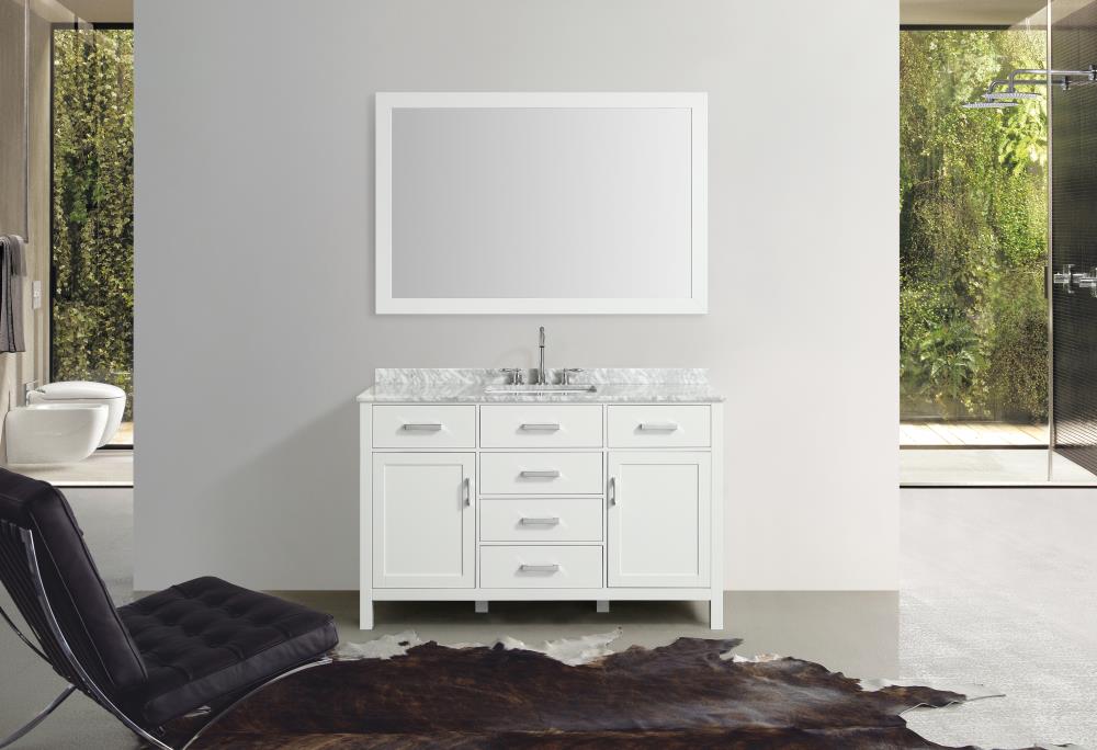 Beaumont Decor Hampton 55-in White Undermount Single Sink Bathroom ...