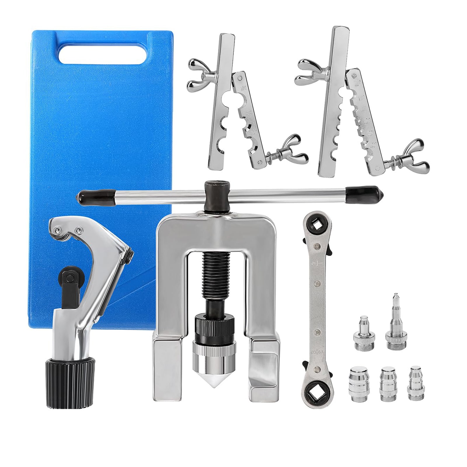 Etokfoks 1 8 in to 3 4 in Pipe Flaring and Swaging Kit 45 degree Angle for Copper Brass Aluminum Plastic Steel Tubing #LETN6EVLG