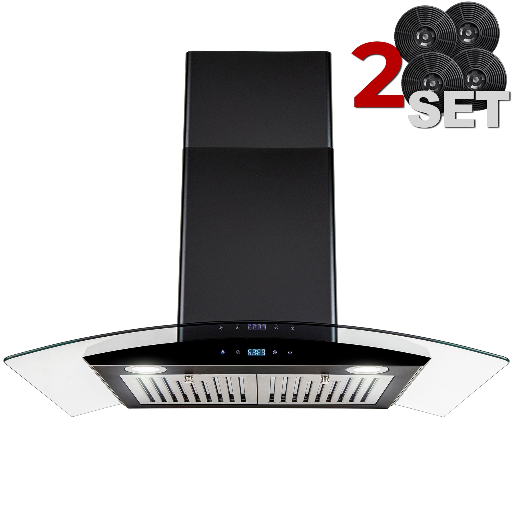 lowes black stainless range hood