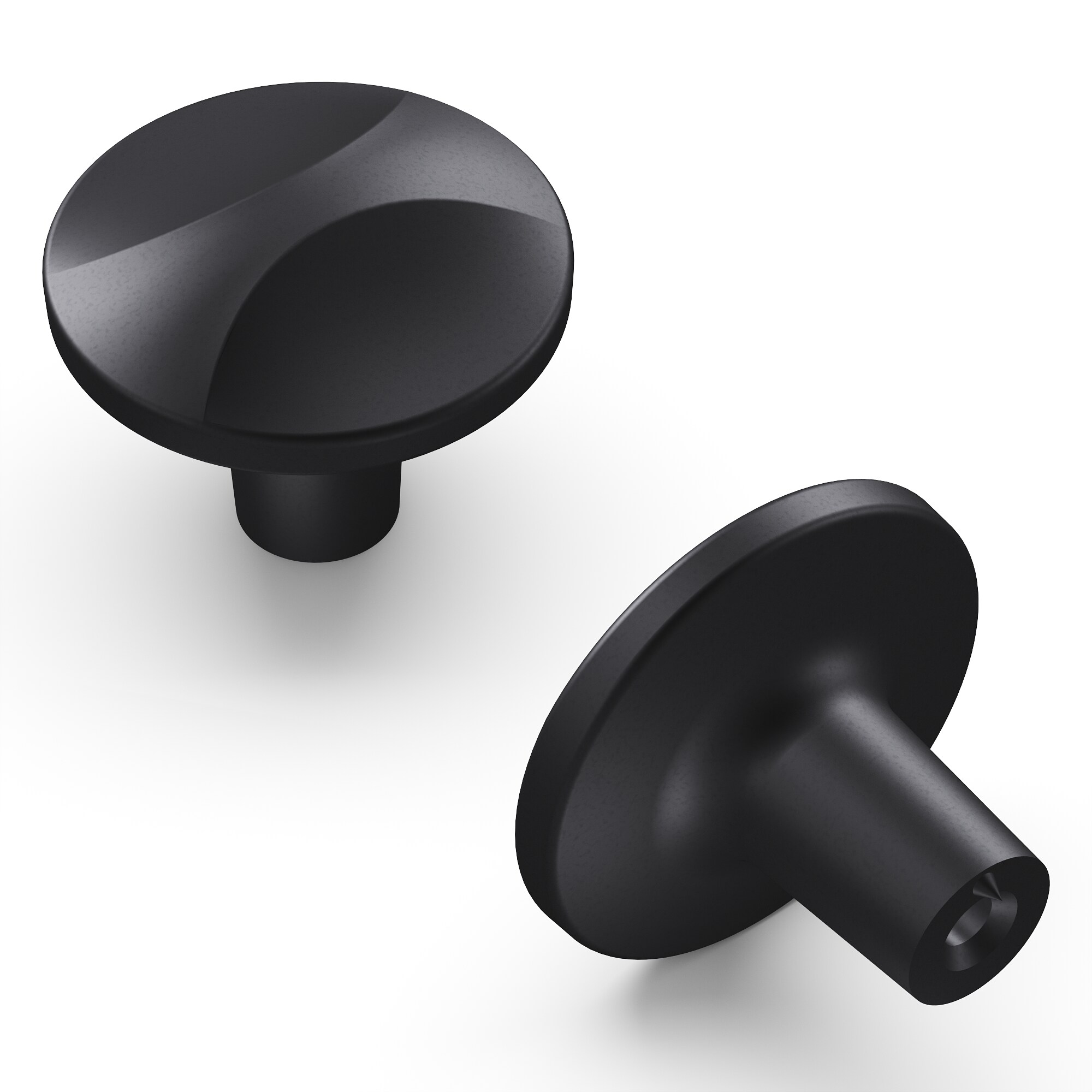 Hickory Hardware H076128-MB Crest 1-1/4-in Matte Black Round Modern Cabinet Knob