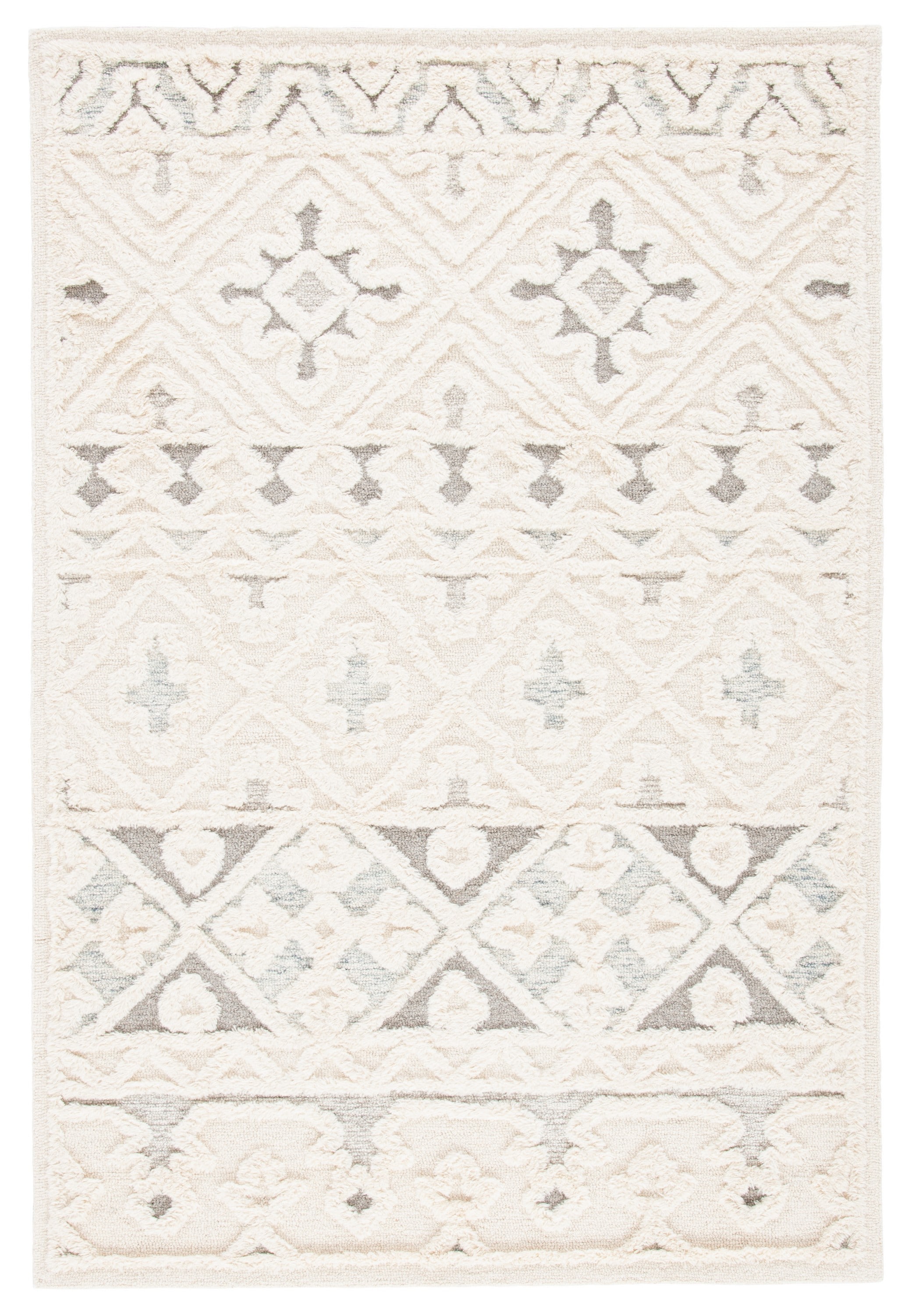 Ivory Elegance 36" Hand-Tufted Wool Rectangular Rug