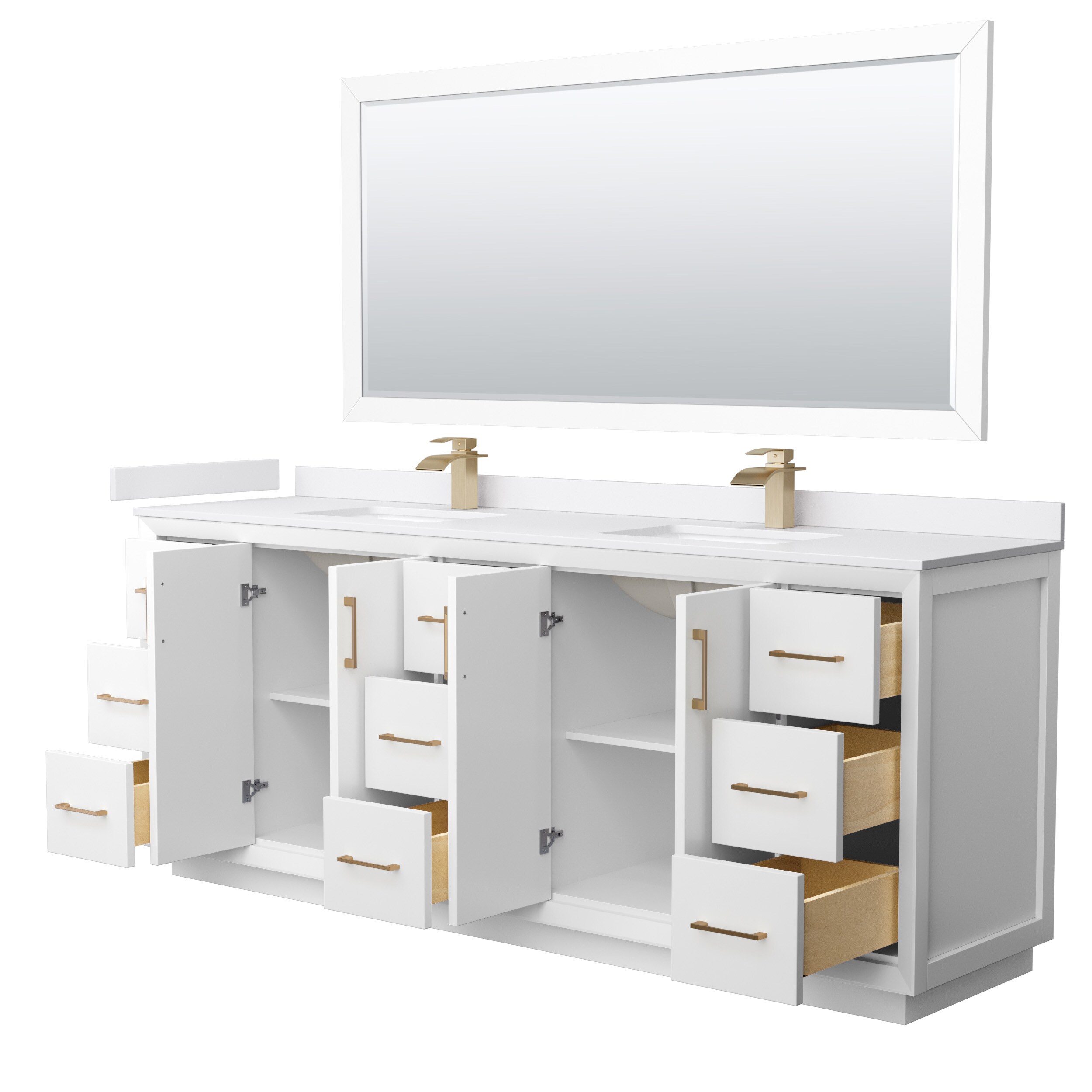 Wyndham Collection WCF414184DWZWCUNSM70 Bath-Vanity-Combo - View #2