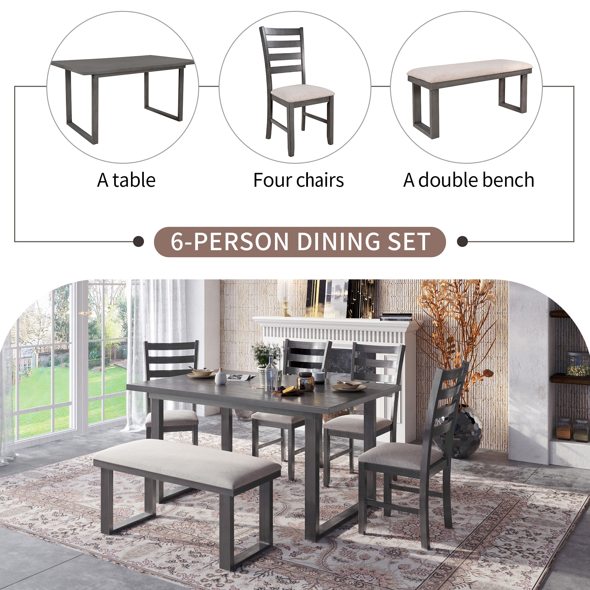 SINOFURN SYA330066GY Dining-Sets - View #2