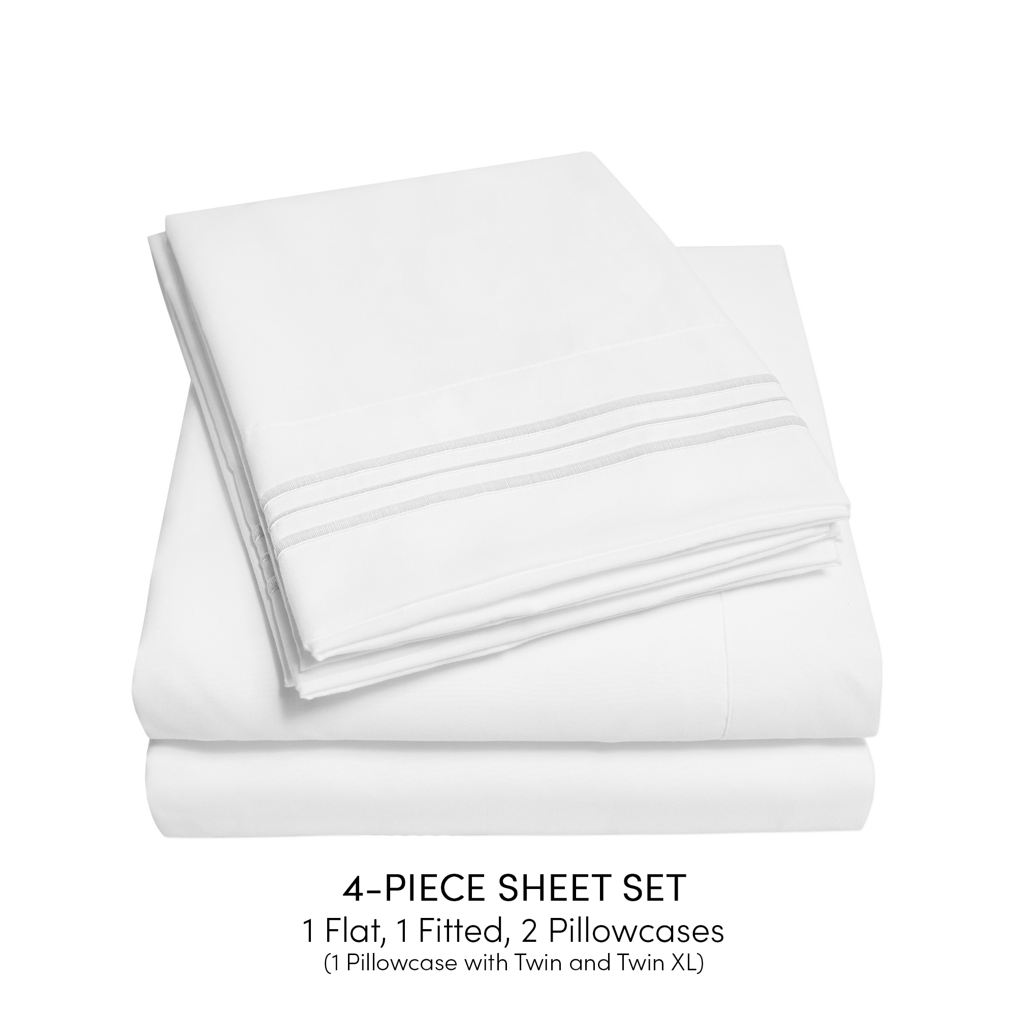 Sweet Home Collection LOW-4P-SH-CK-WHT Sheet-Sets - View #2