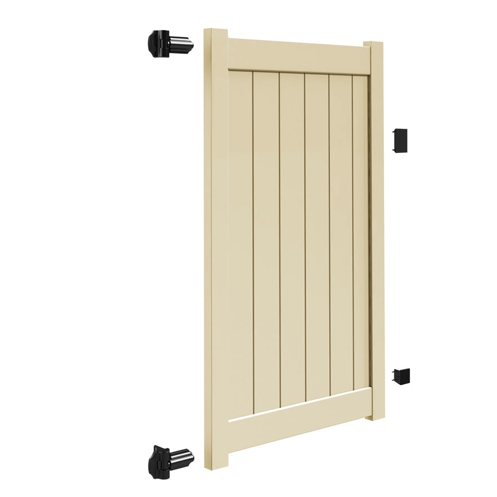Sand Vinyl Privacy Gate for Pool Areas, 4 ft. W x 6 ft. H