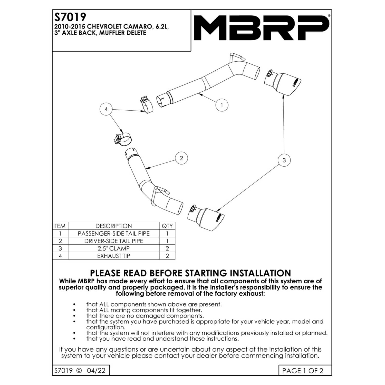 MBRP S7019BLK Exterior-Car-Acc - View #2