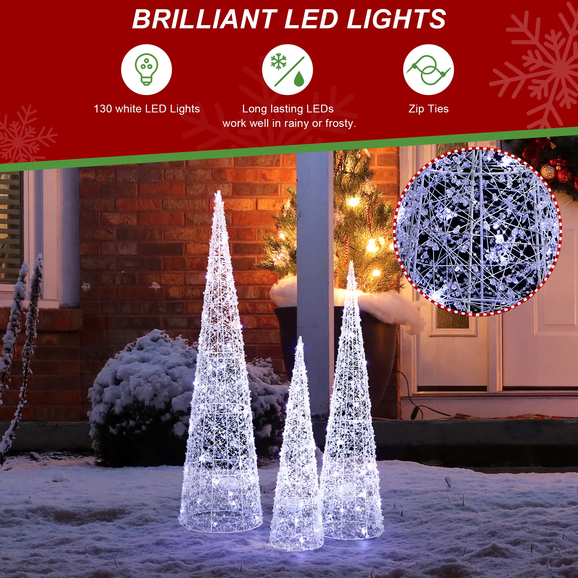 Glitzhome 2039800008 Table-Christmas-Decorations - View #4