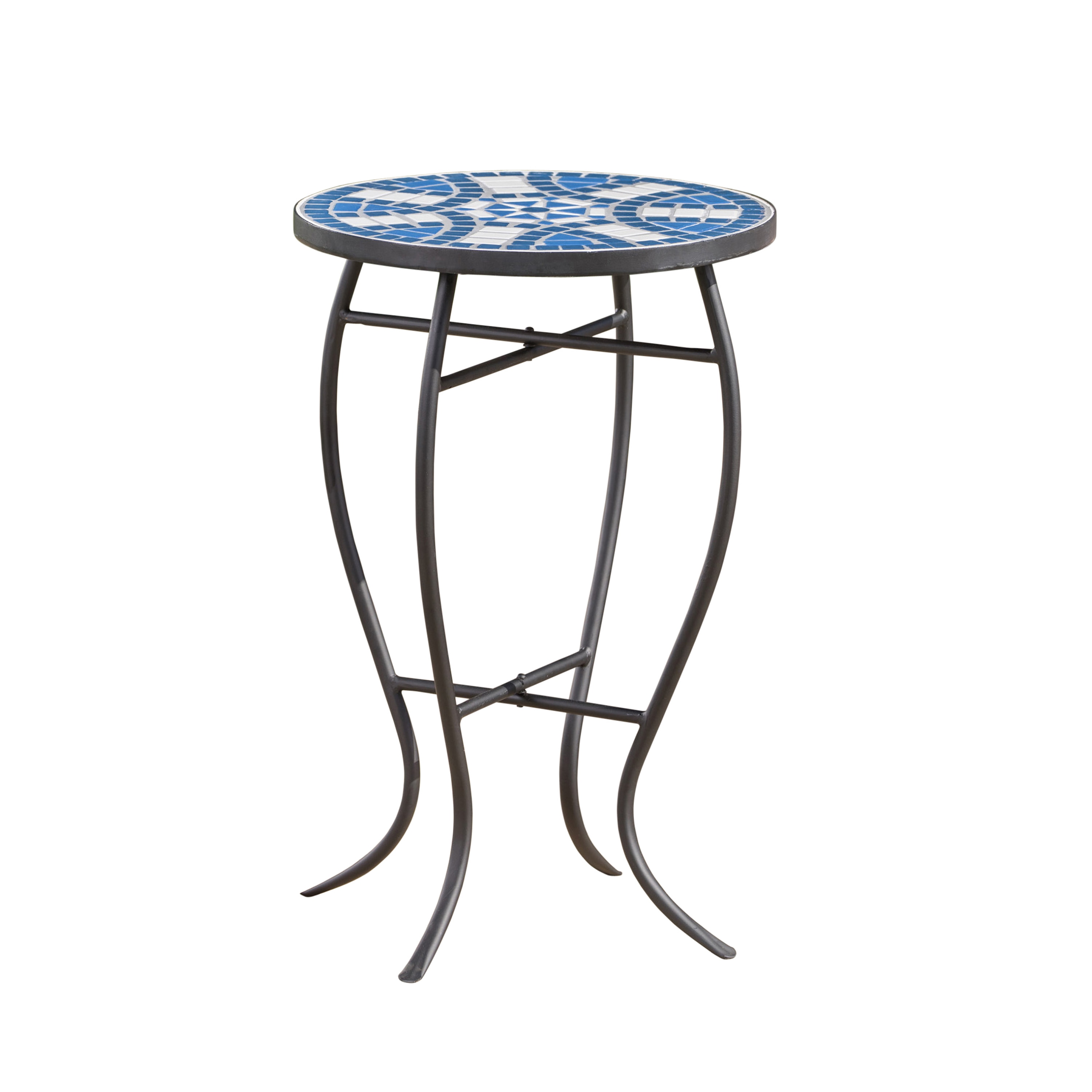 AHIOU HOME ZAAHG-61302ST Irvine Round Outdoor Bistro Table 13.75-in W x 13.75-in L