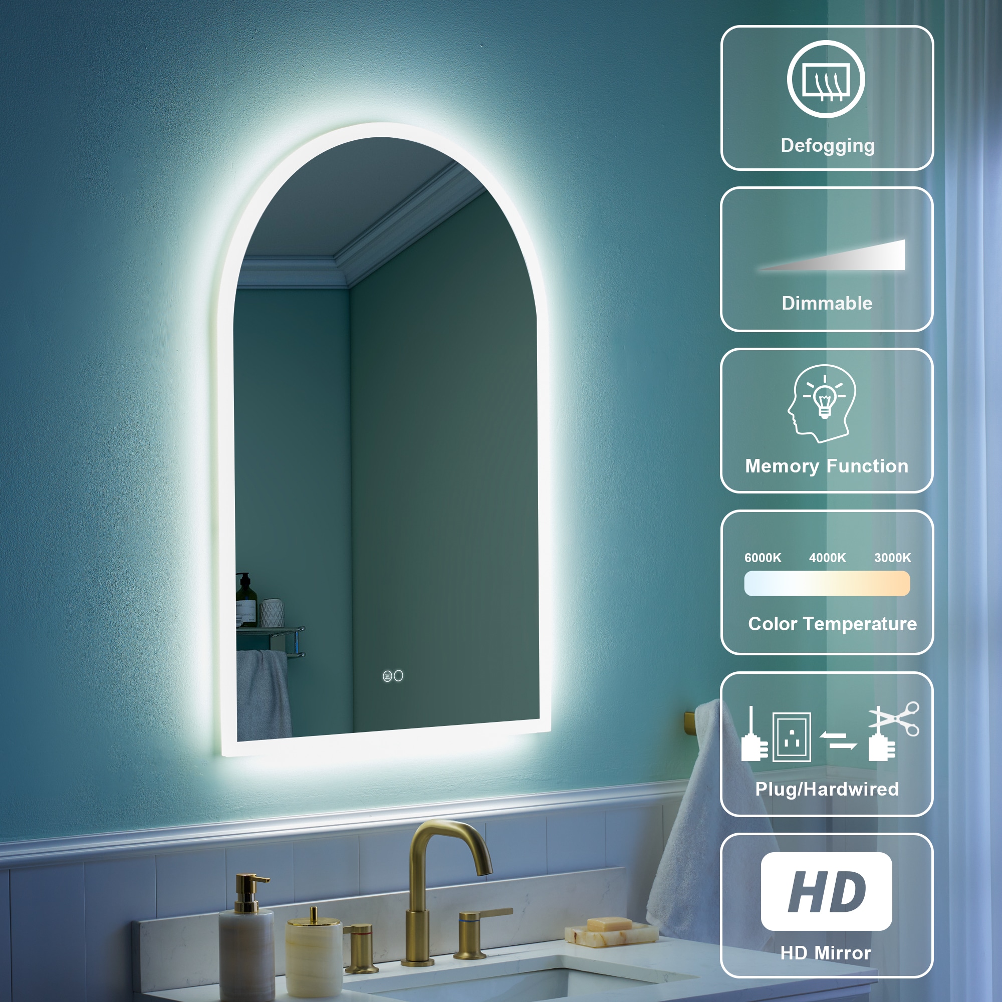 WELLFOR M1FM4032MB Framed-Bath-Mirrors - View #4