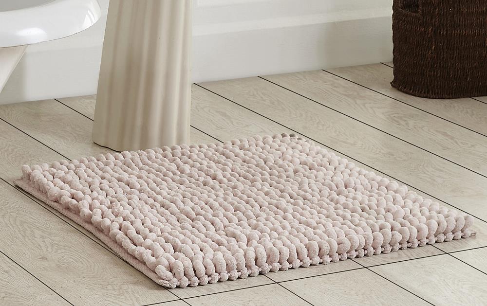 Better Trends Loopy Chenille 24 Square Bath Rug Black