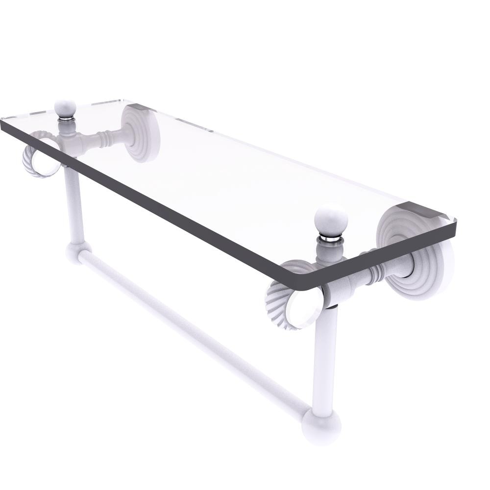 Allied Brass PG-1TBT-16-WHM Pacific Grove Matte White Wall mount Bathroom Shelf ( 16-in x 6.4-in x 5-in )