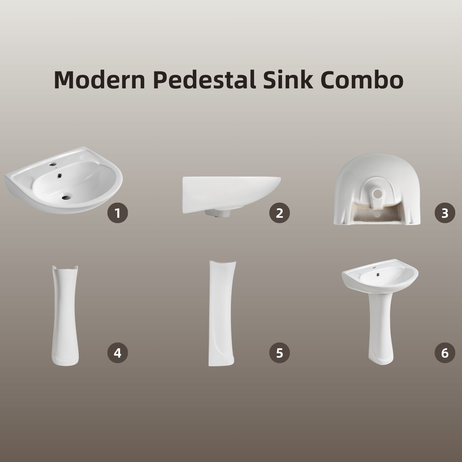 Los Flexi LSLFBPS-SC2017-1 Complete-Pedestal-Lavatories - View #9