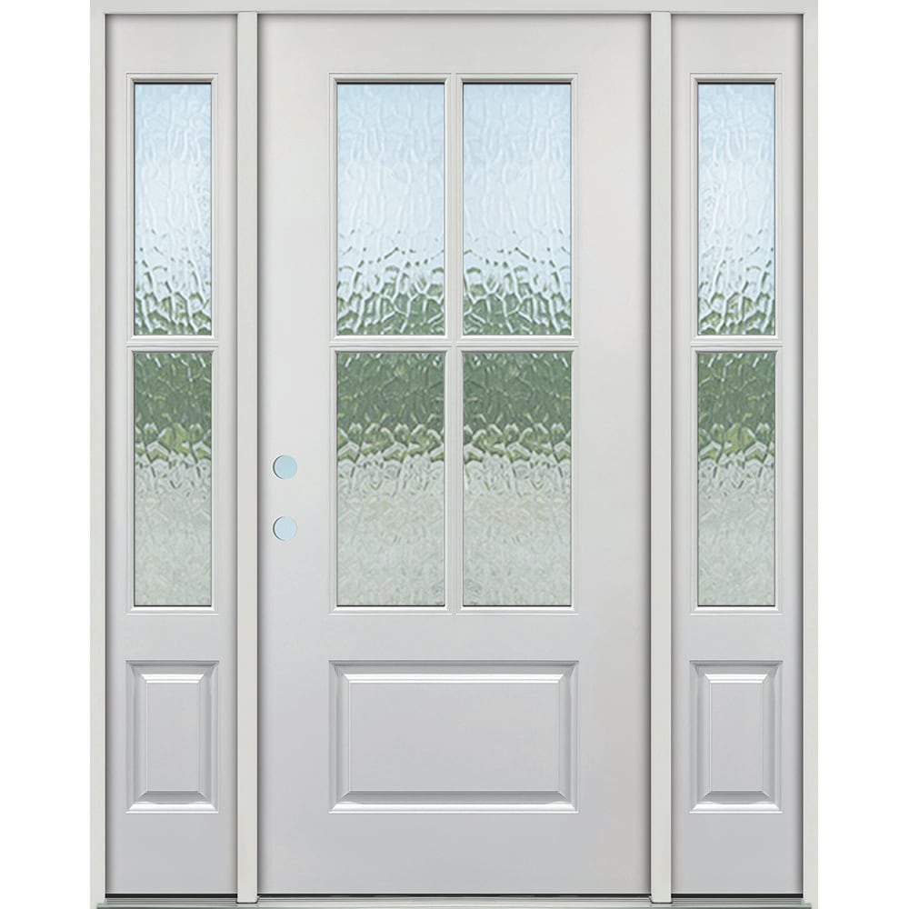 Greatview Doors FG533SL3612R 62-in x 80-in x 4-9/16-in Fiberglass 3/4 lite Right-hand inswing Unfinished Front Door with Sidelights Insulating core