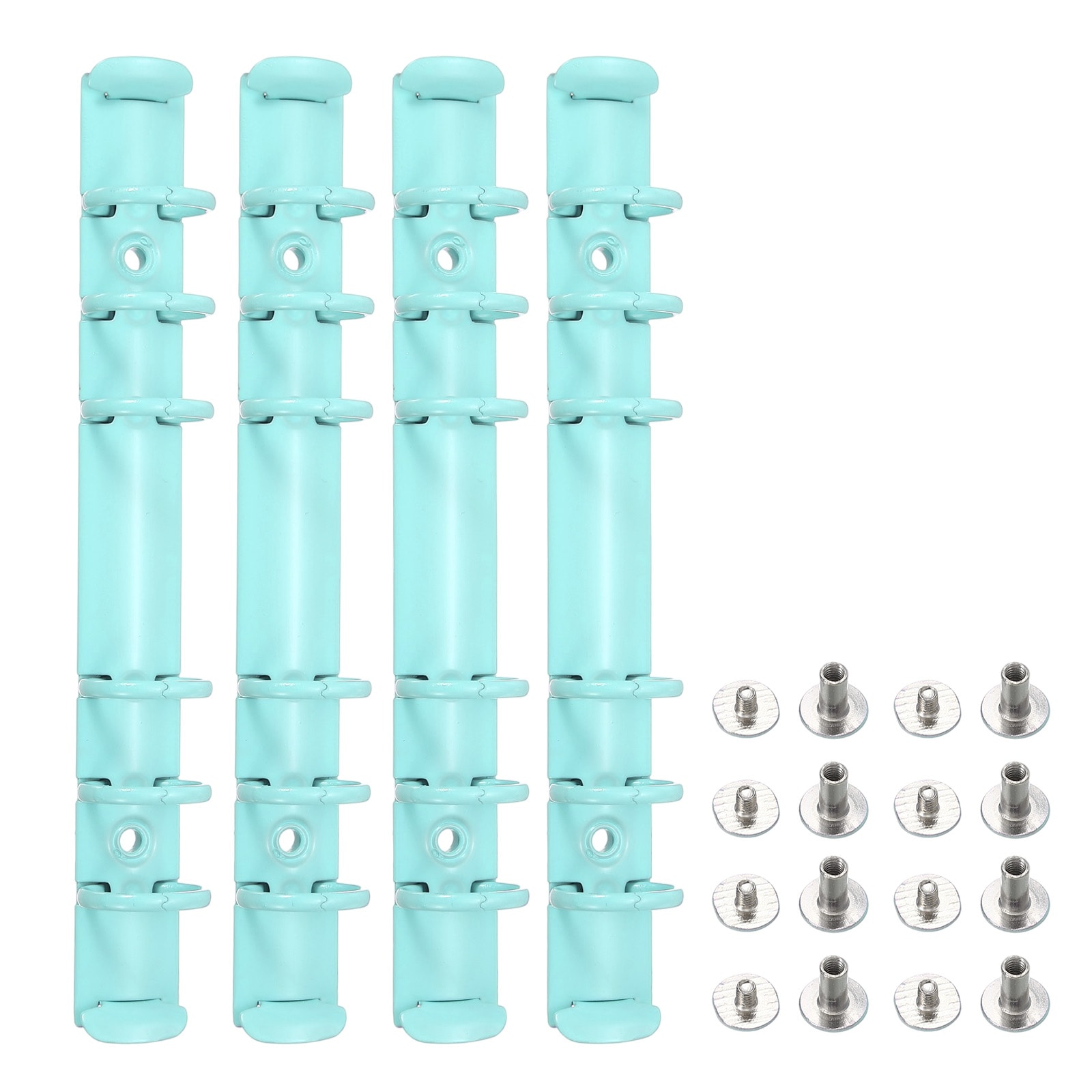 PATIKIL A6 6-Hole Ring Binder Mechanisms 4 Sets Binder Spines Replacement for Office Planners Documents Recipes Organization Storage Blue