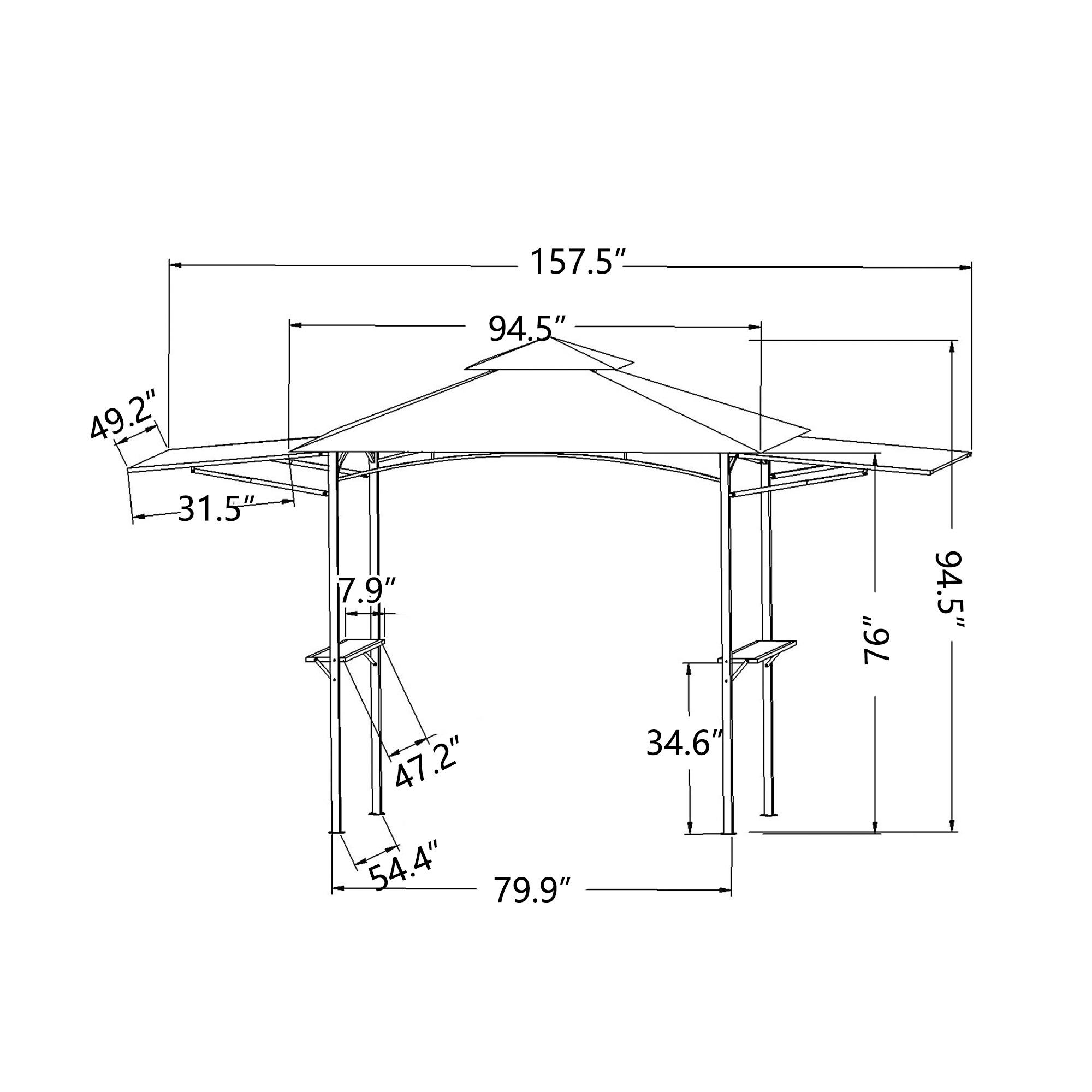 Afoxsos LWMX103 Wood-Resin-Gazebos - View #2