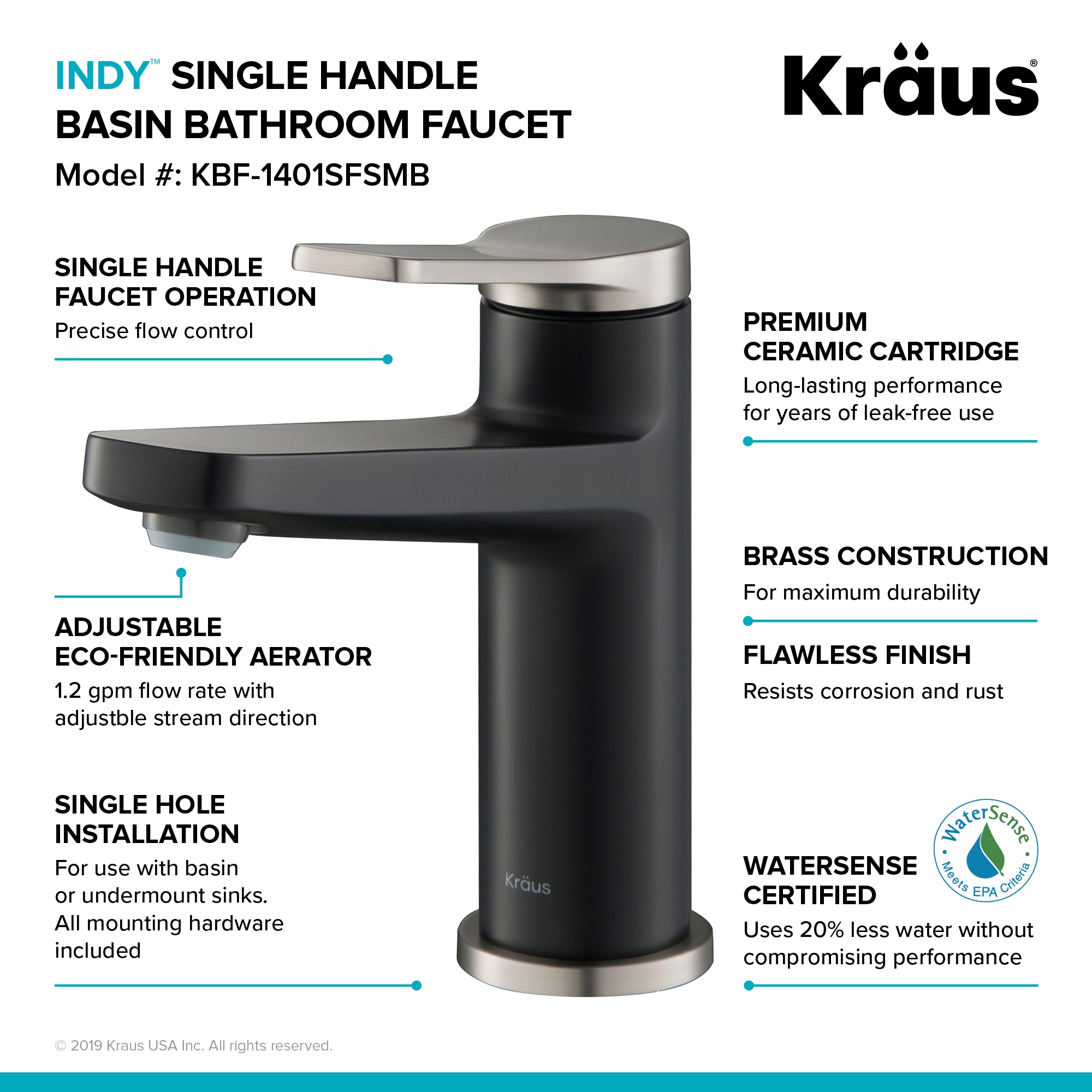Kraus KBF-1401SFSMB-PU11MB Lavatory-Faucets - View #6