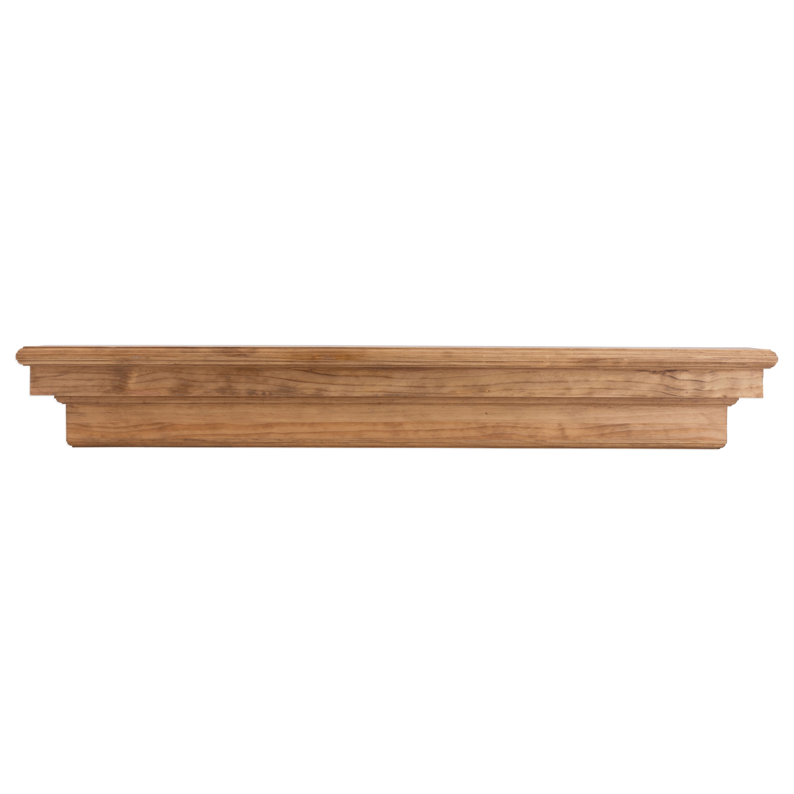 Dogberry M-FCOR-7277-AGOK 72-in W x 8.25-in H x 9.75-in D Aged Oak Poplar Hollow Modern Fireplace Mantel